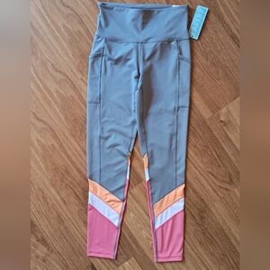 Ideology Gray and Pink High-Waisted Leggings